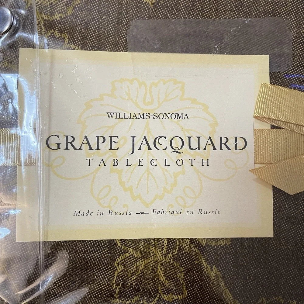 Williams Sonoma Grape Jacquard Square Tablecloth 70x108